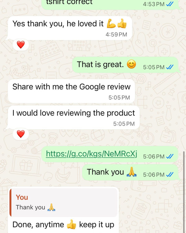 Customer conversation screenshot