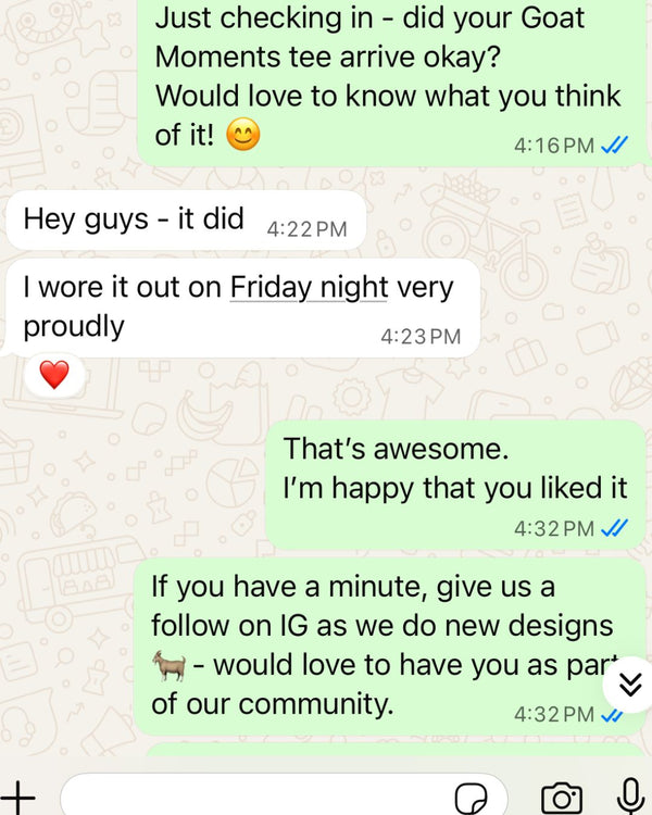 Customer conversation screenshot