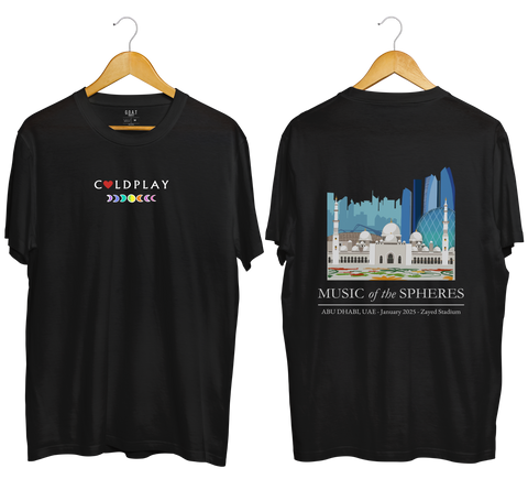 Cold play x Abu Dhabi Skyline T-Shirt (Kids) - Double-Sided Print