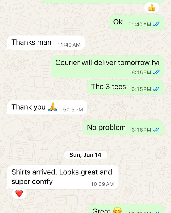 Customer conversation screenshot